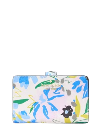 Kate Spade New York Boxed Madison Floral Medium Bifold Wallet Cream
