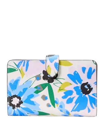 Kate Spade New York Boxed Madison Floral Medium Bifold Wallet Cream
