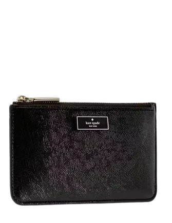 Kate Spade New York Bridget Crinkle Patent Large Slim Card Holder Black