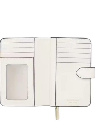 Kate Spade New York Bridget Crinkle Patent Medium Compact Bifold Wallet Meringue