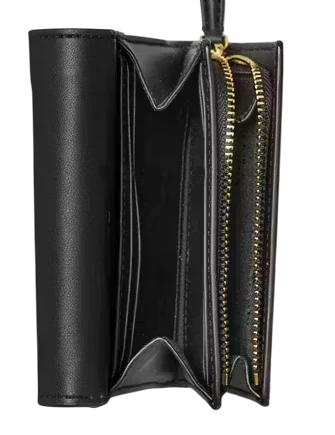 Kate Spade New York Bridget Crinkle Patent Small L-zip Wallet Black