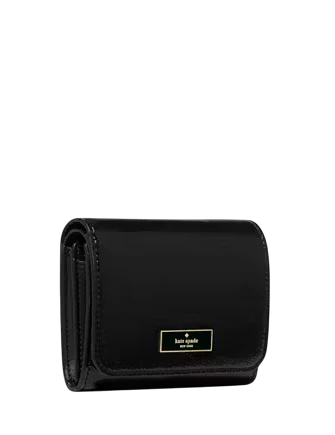 Kate Spade New York Bridget Crinkle Patent Small L-zip Wallet Black