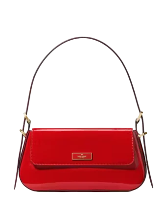 kate spade レッド ハンドバッグ Kate Spade New York Bridget Patent Fabric Small Flap Shoulder