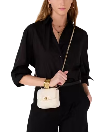 Kate Spade New York Carey Quilted Micro Flap Crossbody Meringue