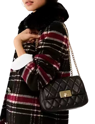 Kate Spade New York Carey Quilted Small Flap Crossbody Black