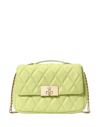Kate Spade New York Carey Quilted Small Flap Crossbody Lime Slushy