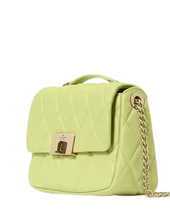 Kate Spade New York Carey Quilted Small Flap Crossbody Lime Slushy