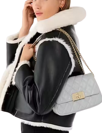 Kate Spade New York Carey Quilted Small Flap Crossbody Stone Path