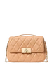 Kate Spade New York Carey Quilted Small Flap Crossbody Tiramisu Mousse