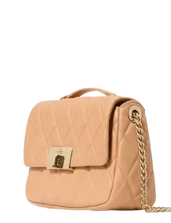Kate Spade New York Carey Quilted Small Flap Crossbody Tiramisu Mousse