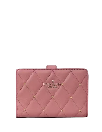 Kate Spade New York Carey Quilted Studded Medium Bifold Wallet Pomegranate