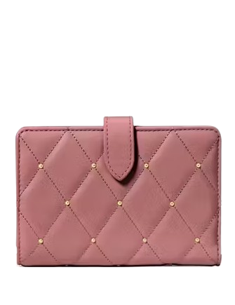 Kate Spade New York Carey Quilted Studded Medium Bifold Wallet Pomegranate