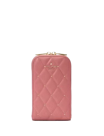 Kate Spade New York Carey Quilted Studded Phone Chain Crossbody Pomegranate
