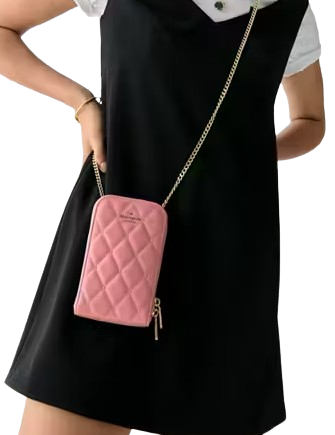 Kate Spade New York Carey Quilted Studded Phone Chain Crossbody Pomegranate