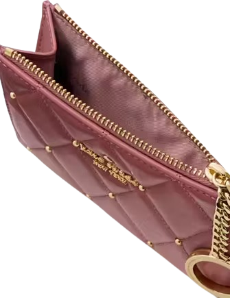 Kate Spade New York Carey Quilted Studded Small Card Holder Pomegranate