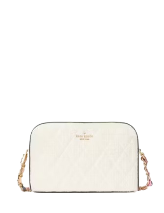 Kate Spade New York Carey Tweed Chain Camera Bag Cream