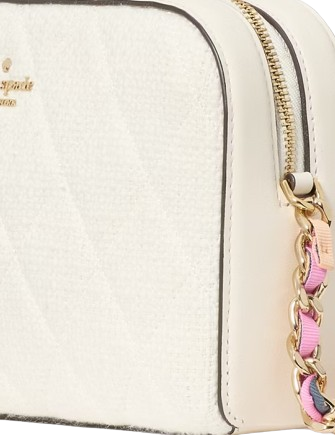 Kate Spade New York Carey Tweed Chain Camera Bag Cream