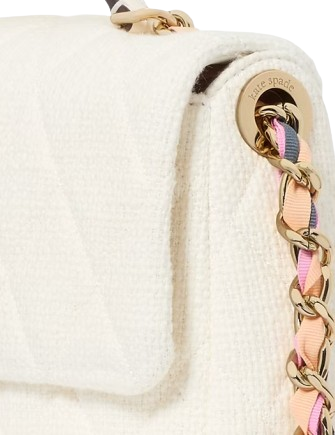 Kate Spade New York Carey Tweed Small Chain Crossbody  Cream