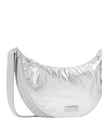 Kate Spade New York Carter Metallic Fabric Sling Bag Silver
