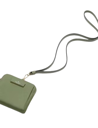 Kate Spade New York Carter Nylon Card Case Lanyard Cedar Stand