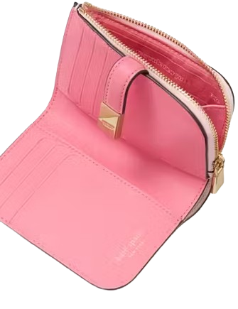 Kate Spade New York Deco Colorblocked Small Compact Wallet Pastry Pink