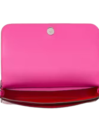 Kate Spade New York Devin Houndstooth Flap Chain Wallet Pink