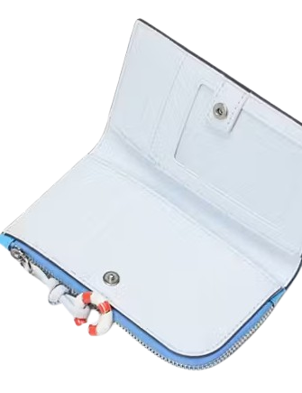 Kate Spade New York Devin Patent Small Bifold Wallet Sailing Blue