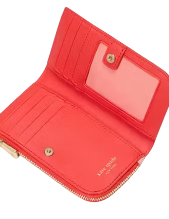 Kate Spade New York Devin Pop Trim Small Bifold Wallet Setting Sun