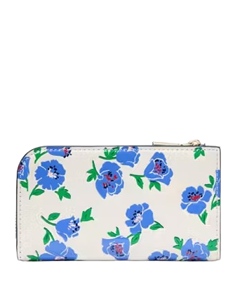 Kate Spade New York Devin Springtime Blooms Small Slim Bifold Wallet Cream Multi