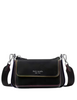 Kate Spade New York Double Up Glitter Edge Crossbody Black