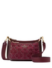Kate Spade New York Duet Spade Flower Embroidered Small Crossbody Dark Merlot