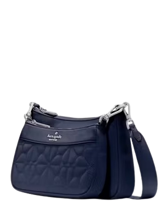 Kate Spade New York Duet Spade Flower Quilted Nylon Crossbody Parisian Navy