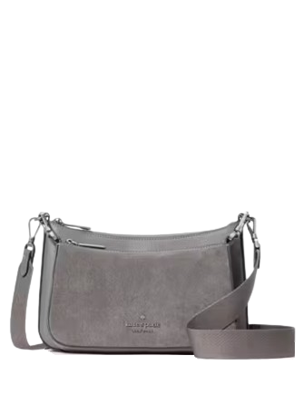Kate Spade New York Duet Suede Small Crossbody Hare Grey