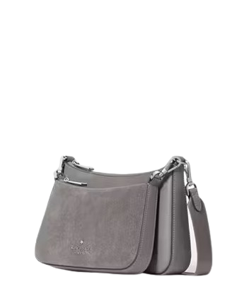 Kate Spade New York Duet Suede Small Crossbody Hare Grey