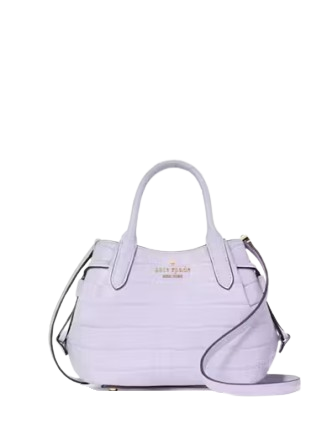 Kate Spade New York Dumpling Croc Embossed Mini Satchel Lavender Cream