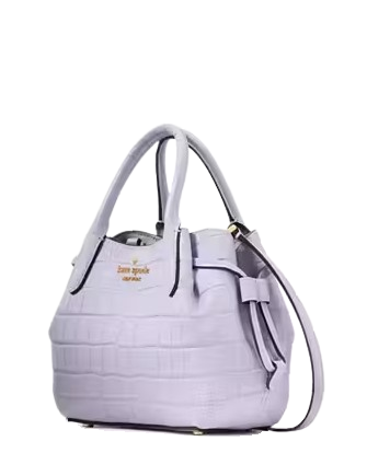 Kate Spade New York Dumpling Croc Embossed Mini Satchel Lavender Cream