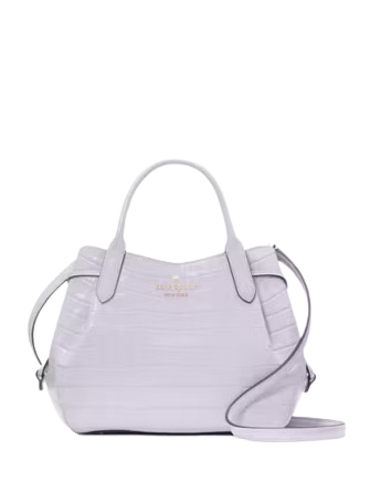 Kate Spade New York Dumpling Croc Embossed Small Satchel Lavender Cream