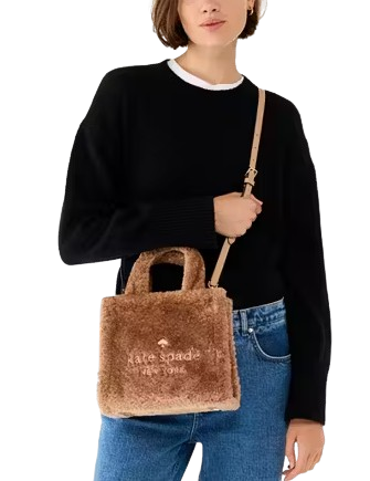 Kate Spade New York Ellie Faux Fur Small Tote Light Fawn