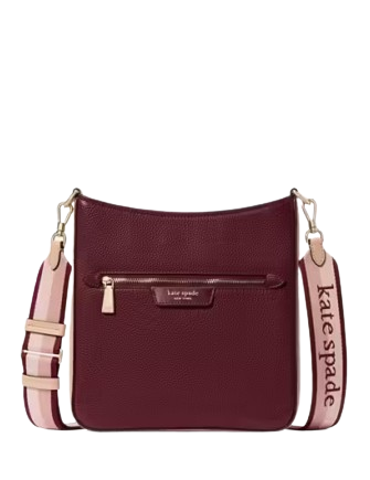 Kate Spade New York Women s Hudson Colorblocked Pebbled Crossbody Bag Cherry Juice Multi