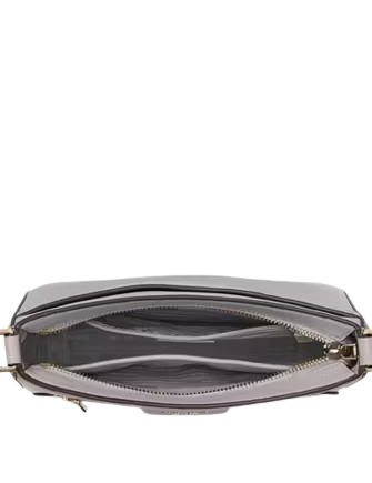 Kate Spade New York Hudson Pebbled Leather Large Messenger Crossbody Mountain Grey
