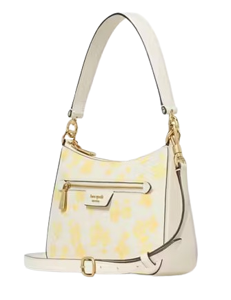 Kate Spade New York Hudson Spring Pansies Convertible Crossbody Yuzu Jam