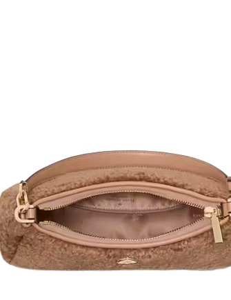 Kate Spade New York Kayla Faux Fur Small Convertible Shoulder Bag Light Fawn