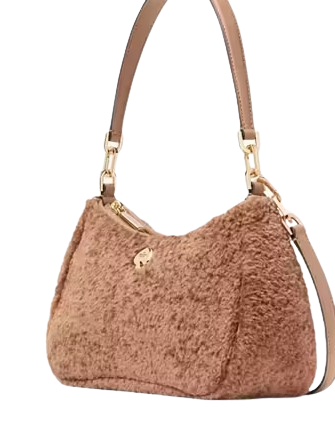 Kate Spade New York Kayla Faux Fur Small Convertible Shoulder Bag Light Fawn