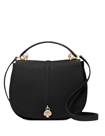 Kate Spade New York Kayla Pebbled Leather Saddle Bag Black