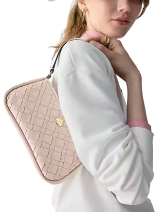 Kate Spade New York Kayla Woven Leather Convertible Wristlet Cozy Grey