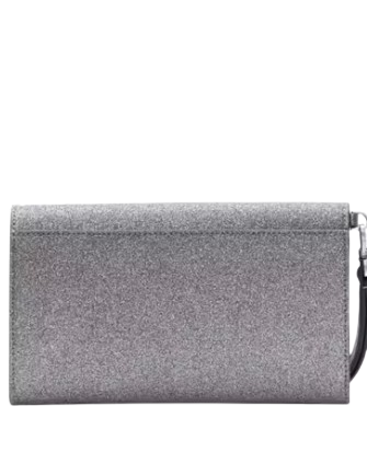 Kate Spade New York Kenzie Boxed Glitter Medium Flap Wristlet Candied Flower