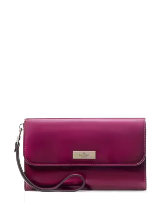 Kate Spade New York Kenzie Boxed Medium Flap Wristlet Dark Raspberry