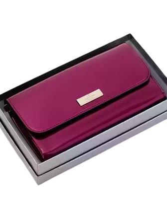 Kate Spade New York Kenzie Boxed Medium Flap Wristlet Dark Raspberry