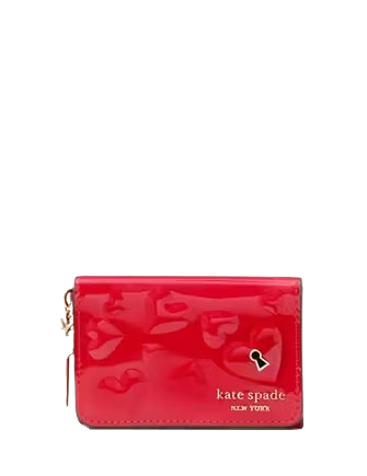 Kate Spade New York Key To My Heart Flap Card Case Cherry Rouge