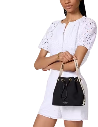Kate Spade New York Kip Canvas Bucket Bag Black
